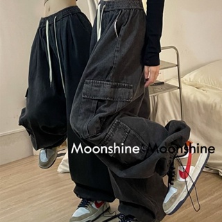 Moon กางเกงขายาว คาร์โก้ กางเกง เชือกอเมริกันคลาสิค Cargo pants 2023 NEW Jl1527