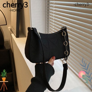 Cherry3 กระเป๋าสะพายไหล่ กระเป๋าถือ ผ้าสักหลาด ขนาดเล็ก น้ําหนักเบา สีพื้น แฟชั่นสําหรับสตรี