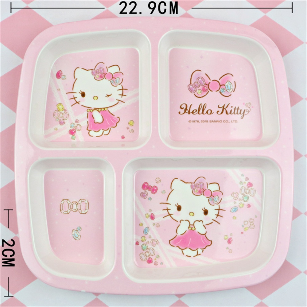 creative-hello-kitty-อุปกรณ์เสริมบนโต๊ะอาหาร-sanrio-cartoon-melamine-bowl-set-beauty-children-spoon-rice-soup-bowl-children-gift-kitchen-accessories-cod