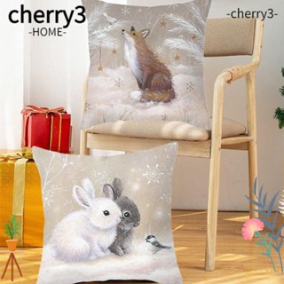 Cherry3 ปลอกหมอน ผ้าโพลีเอสเตอร์ ลายต้นคริสต์มาส สําหรับตกแต่งบ้าน