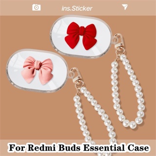 【Case Home】เคสหูฟัง แบบนิ่ม ประดับโบว์ และนางฟ้า สามมิติ สําหรับ Redmi Buds Essential