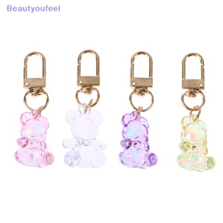 [Beautyoufeel] พวงกุญแจ จี้คริสตัล รูปหมีน่ารัก สําหรับห้อยกระเป๋าเป้สะพายหลัง โทรศัพท์ Airpods