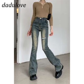 DaDulove💕 New American Style Ins High Street Retro Ripped Jeans Niche High Waist Flared Pants Large Size Trousers