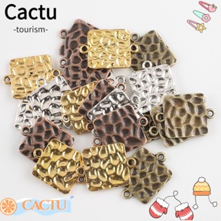 Cactu จี้โลหะ ทรงสี่เหลี่ยมผืนผ้า ทรงสี่เหลี่ยมผืนผ้า 4 สี สําหรับทํางานฝีมือ DIY 50 ชิ้น