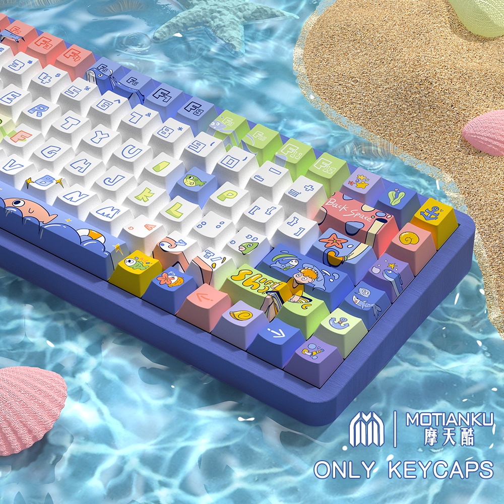 Wonderful Ocean Keycaps ปุ่มกดคีย์บอร์ด ลายเชอร์รี่ พร้อม 7U และ ISO