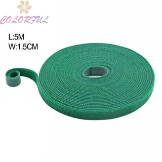 【COLORFUL】Flexible Green Hook Loop Cable Tidy Wrap Set 2pcs Plant Tie Tape Strap