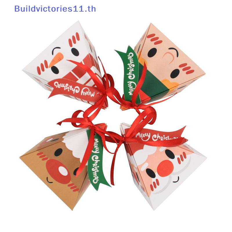 buildvictories11-กล่องกระดาษ-ทรงสามเหลี่ยม-ลายซานตาคลอส-สําหรับใส่คุกกี้-ลูกอม-ของขวัญ-10-ชิ้น