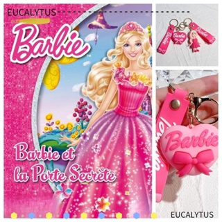 Eutus พวงกุญแจ จี้ตุ๊กตาบาร์บี้ PVC สีชมพู สีแดงกุหลาบ 2 ชิ้น