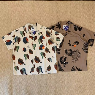 HANE summer Japanese Madness Hawaiian shirt woven blended printed cityboy loose short-sleeved shirt for men and women