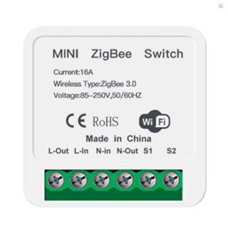{fash} โมดูลสวิตช์ไฟอัจฉริยะ ZigBee 3.0 16A 16A ควบคุมด้วยเสียง APP DIY สําหรับบ้าน (AC 85-250V)