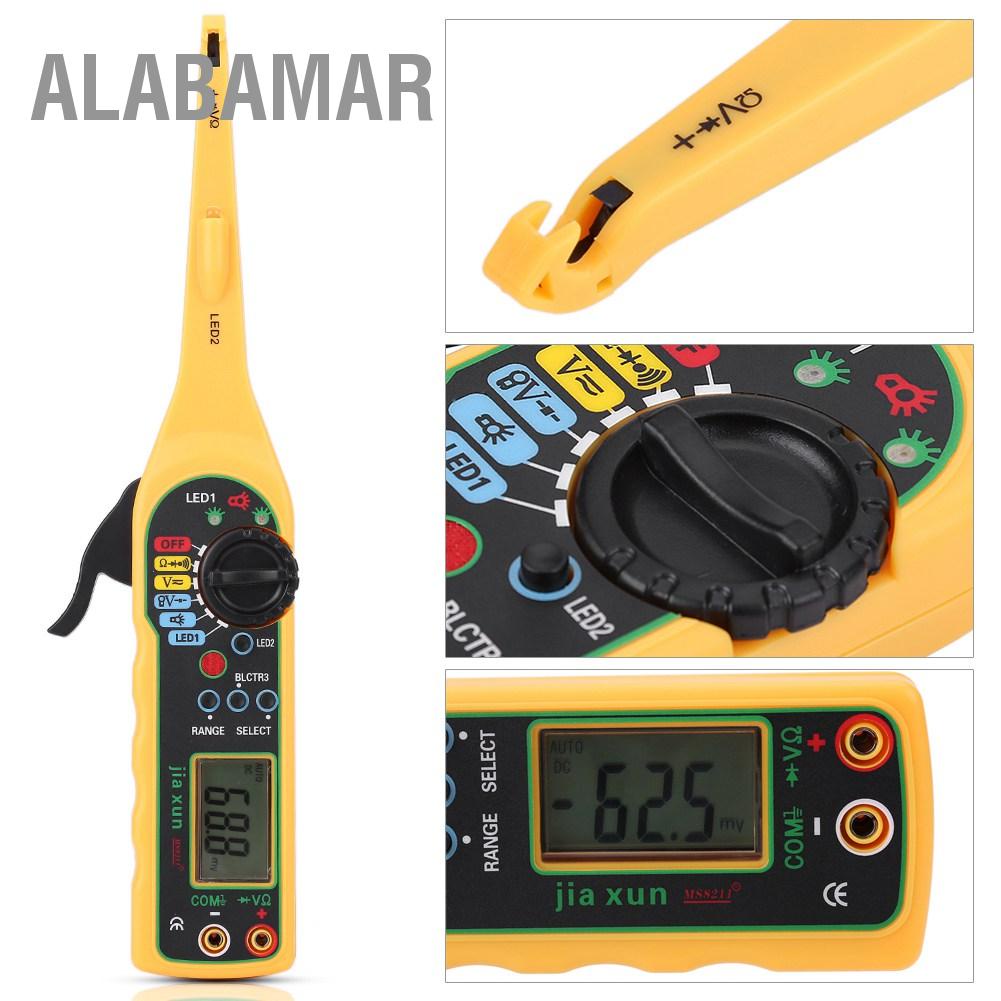 alabamar-เครื่องทดสอบวงจรรถยนต์มัลติมิเตอร์ซ่อมรถยนต์เครื่องมือวิเคราะห์ไฟฟ้ารถยนต์