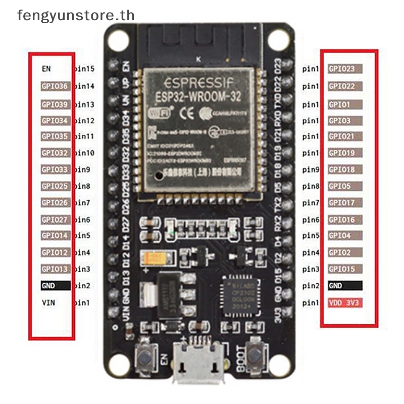 yunstore-โมดูลทดลอง-esp-32-wifi-บลูทูธ-2-in-1-cpu-พลังงานต่ํา-คุณภาพสูง