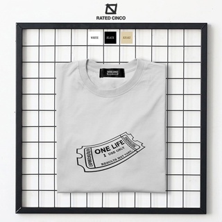 ONE LIFE TICKET | Graphic Statement Tee | Minimalist Design | Aesthetic Shirt | Unisex | RATED CINCO_01
