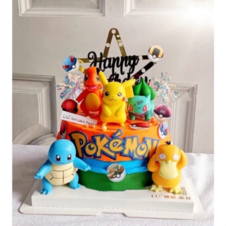 ลูกโป๊กตกแต่งเค้กวันเกิด รูปสัตว์น้อย Pikachu plugin Pok é mon ball