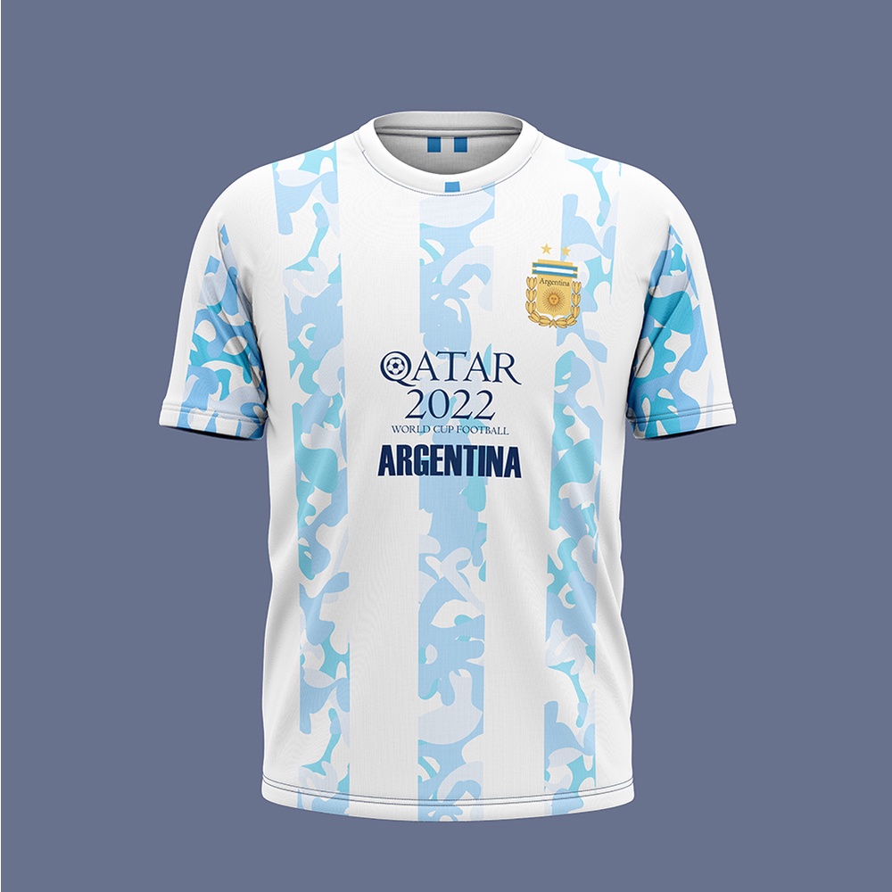 เสื้อกีฬาแขนสั้น-ลายทีมชาติฟุตบอล-argentina-jersey-2022-jersey-argentina-world-cup-2022-qatar-2022-2023-สไตล์เรโทร