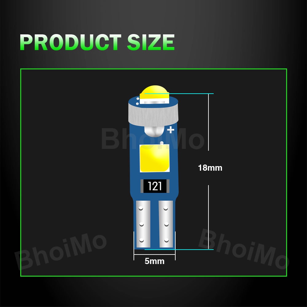 bhoimo-แผงหลอดไฟ-led-t5-w3w-3smd-3030-17-73-74-2721-dc12v-สําหรับรถยนต์-รถจักรยานยนต์