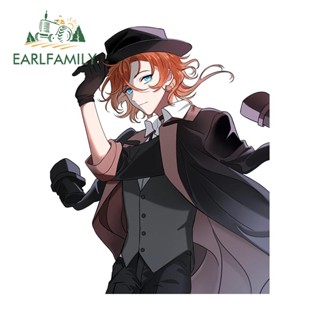 Earlfamily สติกเกอร์ไวนิล ลาย Bungou Stray Dogs กันน้ํา สําหรับติดตกแต่งรถยนต์ แล็ปท็อป 13 ซม. x 10.7 ซม.