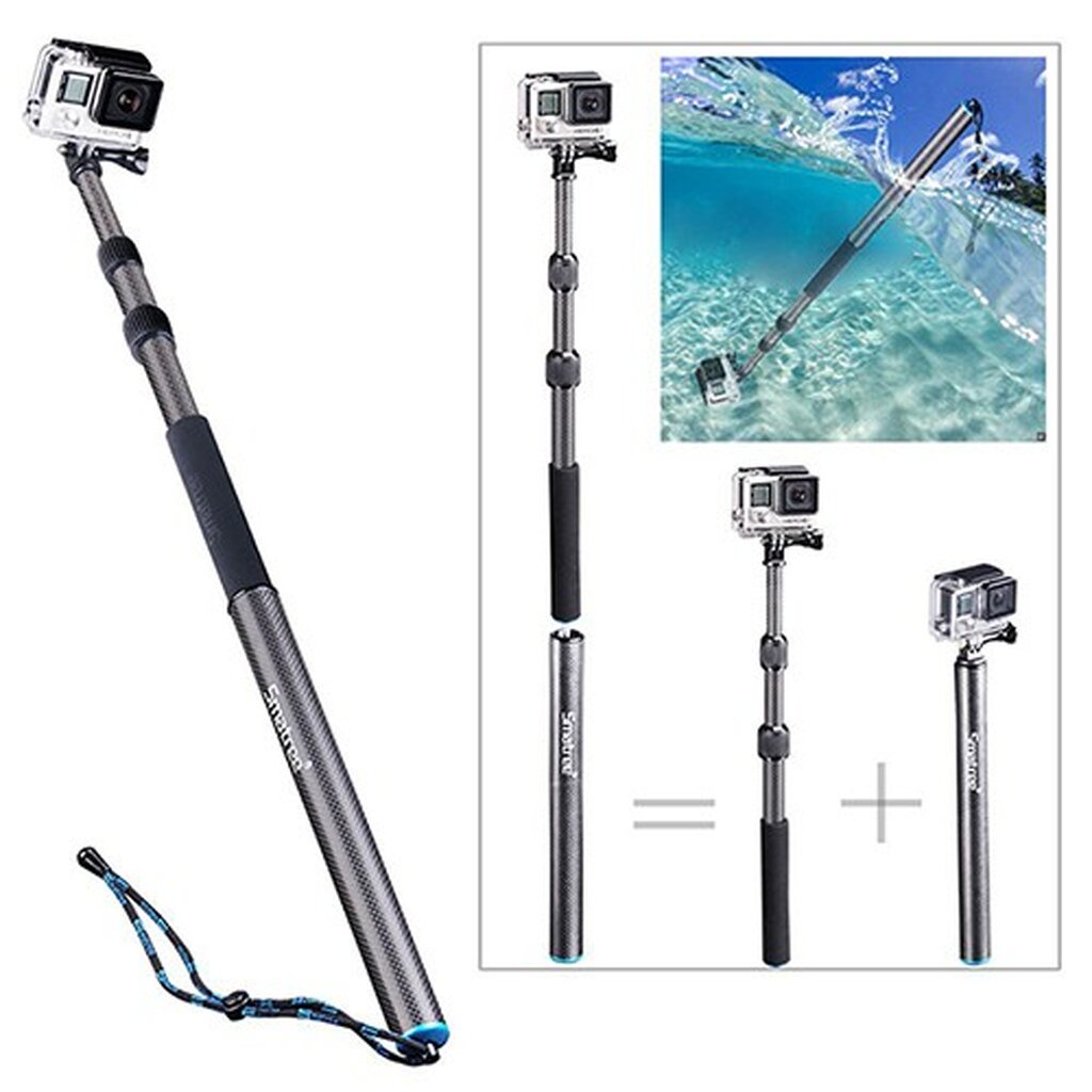 smatree-smapole-s3-s3c-with-tripod-carbon-ไม้เซลฟี่เบา-คอร์บอน-gopro-และขาตั้ง-มีทุ่นที่ช่วยให้ไม้ลอยน้ำ-for-gopro