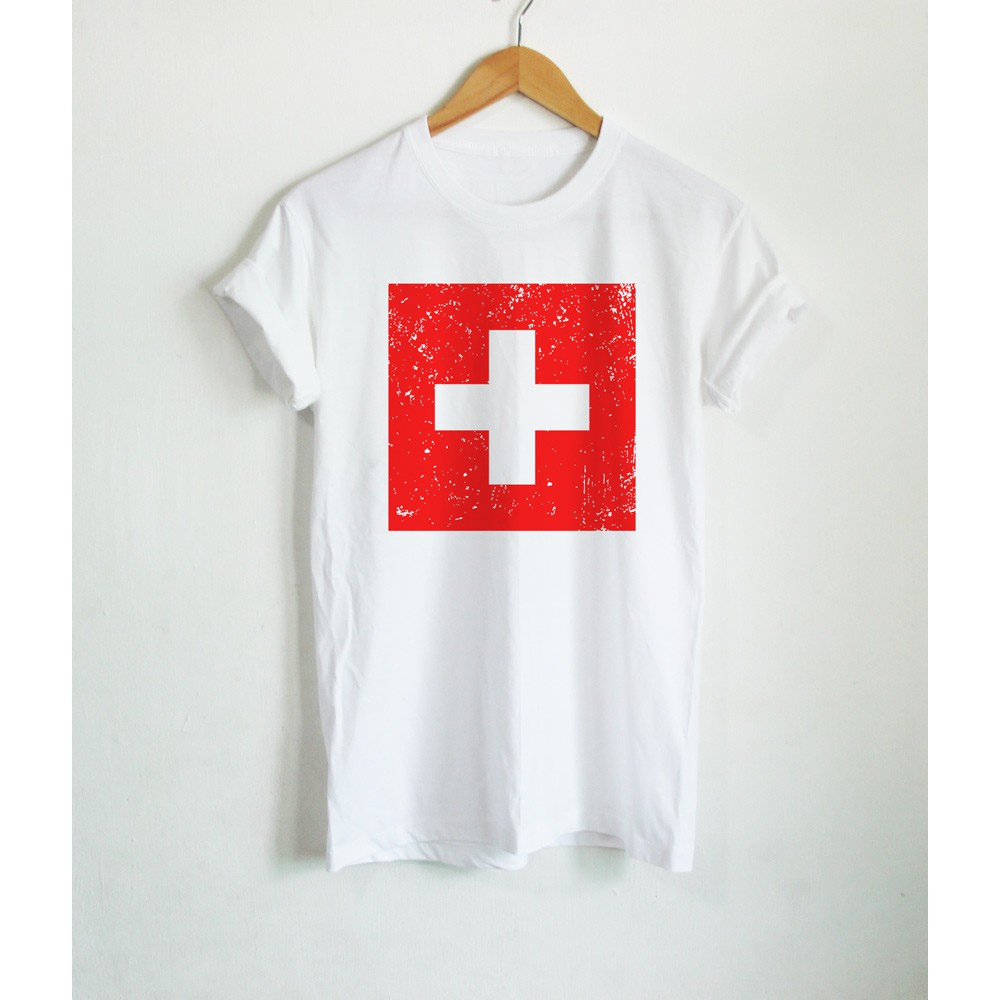 เสื้อยืดลาย-ธงชาติสวิตเซอร์แลนด์-ประเทศสวิตเซอร์แลนด์-switzerland-flag-เสื้อสกรีน-แขนสั้น-คอกลม