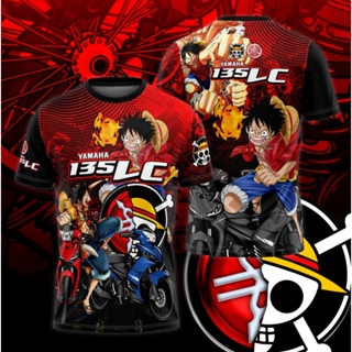 เสื้อยืด ลาย One Piece Edition Yamaha LC 135 | Baju Yamaha LC Edisi One Piece | เสื้อยืดแขนสั้น | เสื้อแขนยาว | ปลอกคอ