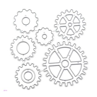 Aoto แผ่นแม่แบบโลหะ ลายเกียร์ Steampunk สําหรับตกแต่งสมุดภาพ การ์ดเชิญวันหยุด DIY