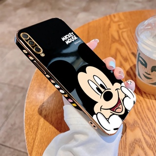 สําหรับ Huawei Y9S Y9 Y8P Y7A Y6P Y6 Y7 Prime Pro 2019 ใหม่ เคสโทรศัพท์มือถือแบบนิ่ม ทรงสี่เหลี่ยม ลายมิกกี้เมาส์ หรูหรา