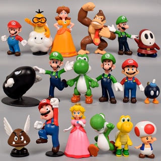 โมเดลฟิกเกอร์ Super Mario Bros PVC ของเล่นสําหรับเด็ก เก็บสะสม 6 ชิ้น