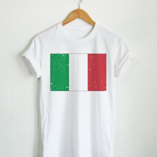 เสื้อยืดลาย ธงชาติอิตาลี ประเทศ อิตาลี Italy Flag เสื้อยืดสกรีน คอกลม แขนสั้น