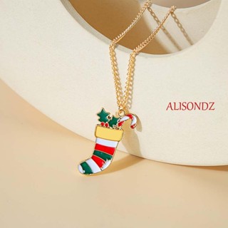 Alisondz สร้อยคอคริสต์มาส ของขวัญคริสต์มาส กวาง ซานตาคลอส สุขสันต์วันคริสต์มาส สร้อยคอไหปลาร้า