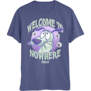 มีความสุข Cartoon Network Courage The Cowardly Dog Welcome to Nowhere Mens and Womens Short Sleeve T-Shirt : Clothing  S