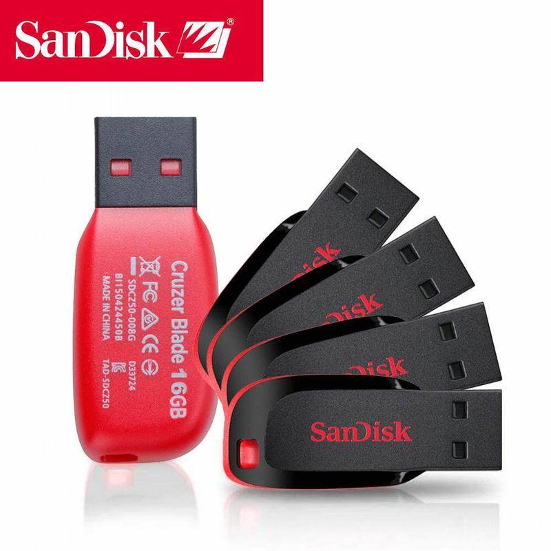 sandisk-flash-drive-cruzer-blade-16gb-32gb-64gb-black-red-cz50-usb-2-0-แฟลชไดร์ฟ-usb-flash-drive