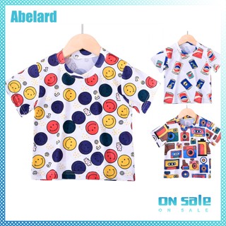 เสื้อยืดแขนสั้น คอกลม พิมพ์ลายการ์ตูนกราฟฟิค Abelard น่ารัก น้ําหนักเบา ระบายอากาศได้ดี สําหรับเด็กวัยหัดเดิน