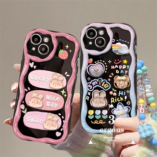 เคสโทรศัพท์มือถือแบบนิ่ม TPU ลายกระต่ายหมี 3D พร้อมตุ๊กตา สําหรับ Samsung A04E A03 A03s A04 A04s A13 A23 A24 A33 A34 A53 A73 A12 A14 A22 A52 A52s A32 A51 A50 A50s A30s