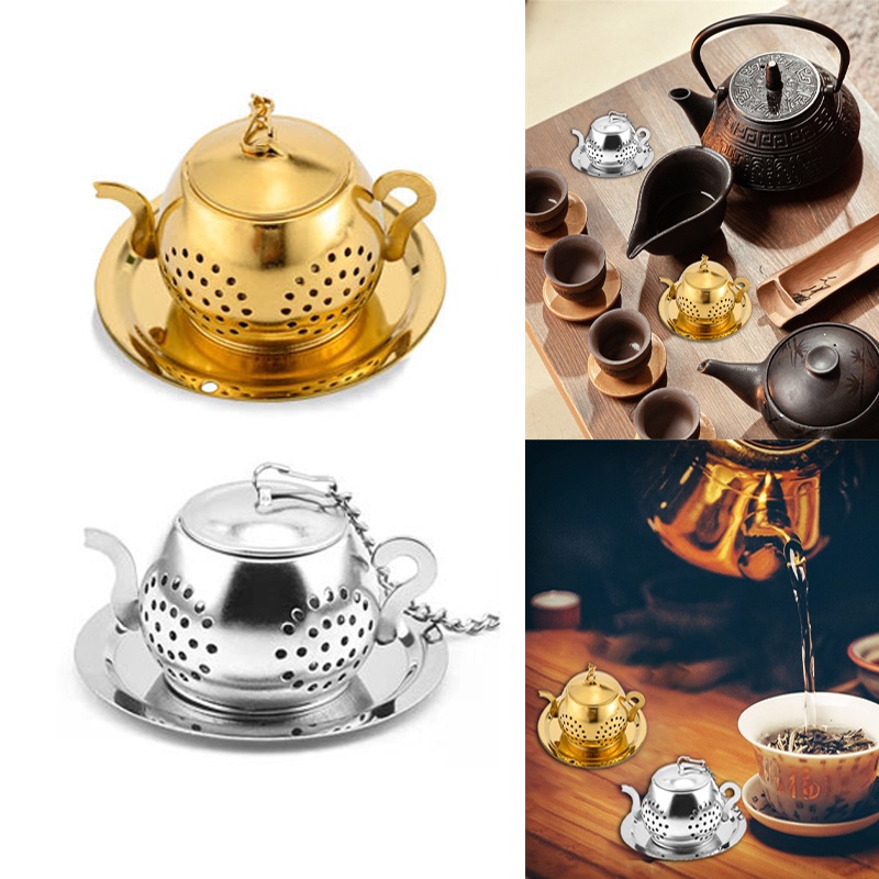 creative-teapot-type-เครื่องชงชา-ที่กรองชา-ที่กรองชาแบบหลวม-ที่กรองชาใบสแตนเลส-ที่กรองโซ่-ถาดรองน้ำหยด-สมุนไพร-เครื่องเทศ-กรอง-ท่อระบายน้ำชา-cod