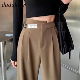 DaDulove💕 New Korean Version of INS Retro Thin Casual Pants Niche High Waist Wide Leg Pants Large Size Trousers