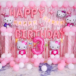 ลูกโป่งฟอยล์ รูป Hello Kitty สําหรับตกแต่งปาร์ตี้วันเกิดเด็ก