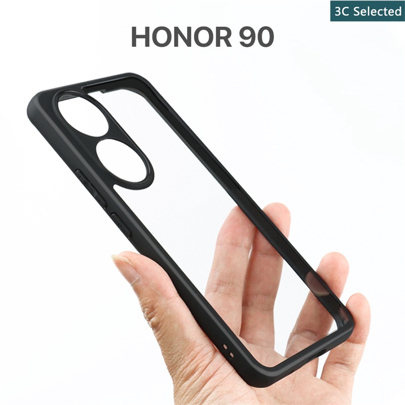 เคสแผงด้านหลังแบบใสถุงลมนิรภัยที่มองไม่เห็นสำหรับ-honor-90-pro-lite-case-กันกระแทก-ปกป้องกล้อง-ปกป้องหน้าจอ-ฮาร์ด-pc-กรอบ-tpu-นุ่ม