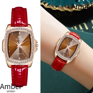 Amber นาฬิกาข้อมือควอตซ์ ลําลอง สไตล์เรียบง่าย แฟชั่นสําหรับผู้หญิง