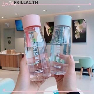 ❀Fkilla❀ ขวดน้ําพลาสติกใส กันรั่ว ขนาด 650 มล. แบบพกพา หลากสี สําหรับนักเรียน