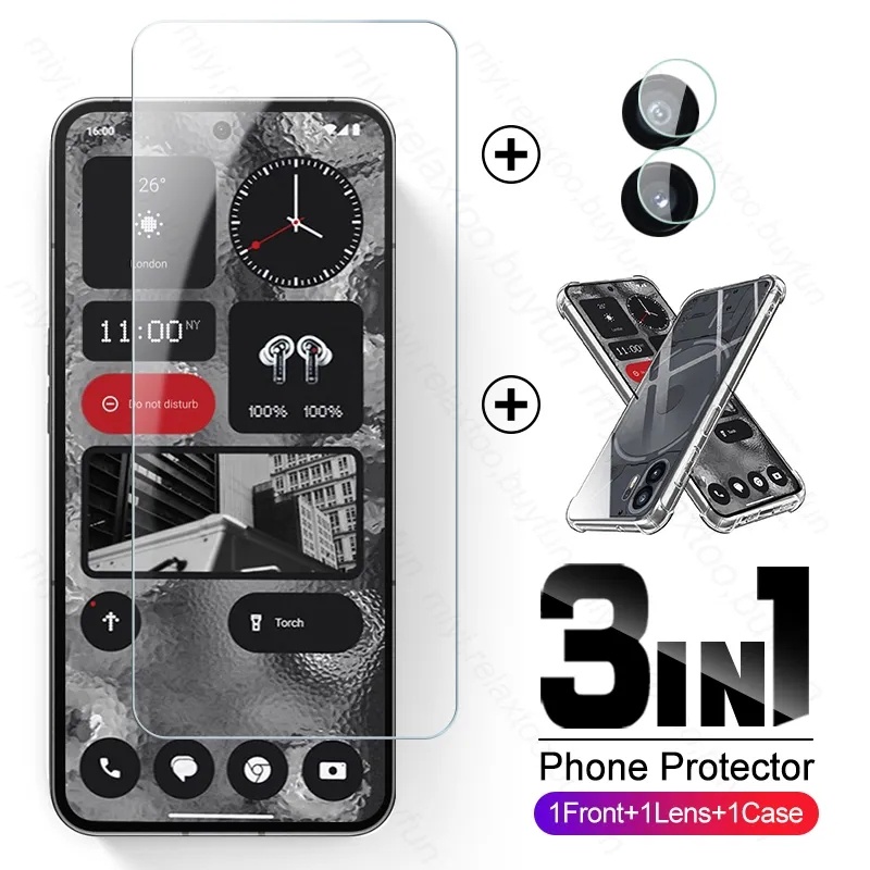1set For NothingPhone2 Case + Camera Lens Screen Protector Tempered