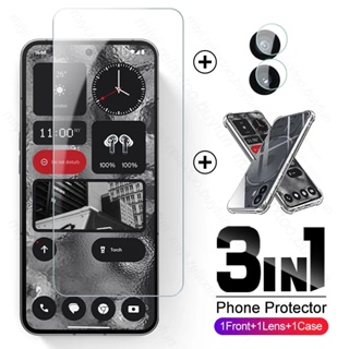 1set For NothingPhone2 Case + Camera Lens Screen Protector Tempered Glass For Nothing Phone (2) Phone1 Soft TPU Protect Shell