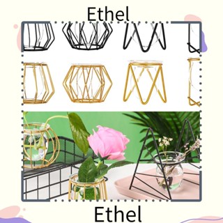 Ethel1 แจกันไฮโดรโปนิก เหล็ก ทรงเรขาคณิต สําหรับตกแต่งบ้าน