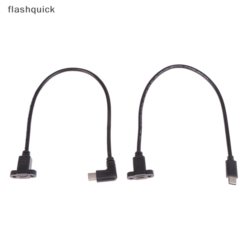 flashquick-สายเคเบิลต่อขยาย-micro-type-usb-3-1-ตัวผู้-เป็น-type-c-usb-3-1-ตัวเมีย-17-มม-พร้อมสกรู-0-3-ม