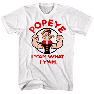 ผ้าฝ้ายฤดูร้อน 2023 เสื้อยืด พิมพ์ลายการ์ตูน Popeye The Sailorman Yam What I Yam สไตล์วินเทจ สําหรับผู้ชายS-5XL_03