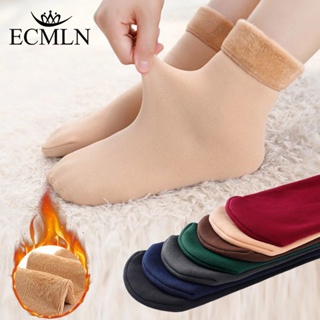 ถุงเท้าข้อสูง ผ้าฟลีซ แบบหนา ไร้รอยต่อ ให้ความอบอุ่น เหมาะกับฤดูหนาว