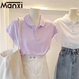 Manxi เสื้อเชิ้ตผู้หญิง เสื้อแฟชั่นผู้หญิง สะดวกสบาย  มีความรู้สึกของการออกแบบ A99J04B4