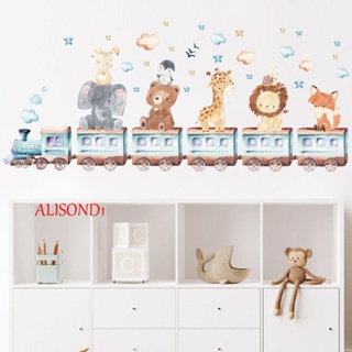 Alisond1 สติกเกอร์ติดผนัง สร้างสรรค์ มีกาวในตัว DIY สัตว์ ตกแต่งห้องเด็ก การ์ตูน สําหรับตกแต่งผนัง ศิลปะภาพจิตรกรรมฝาผนัง