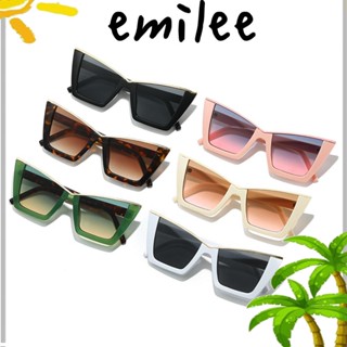 EMILEE แว่นกันแดด ตาแมว อินเทรนด์ ชายหาด ซันนี่ แว่นกันแดด สีดํา ขนาดใหญ่ สําหรับผู้หญิง