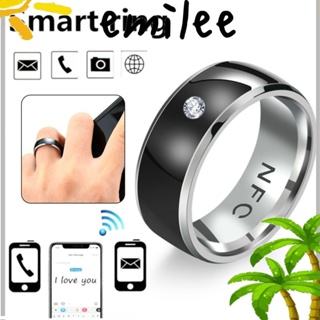 Emilee แหวนนิ้วดิจิทัล สเตนเลส NFC อเนกประสงค์ กันน้ํา เชื่อมต่อได้ สําหรับโทรศัพท์ Android ผู้ชาย