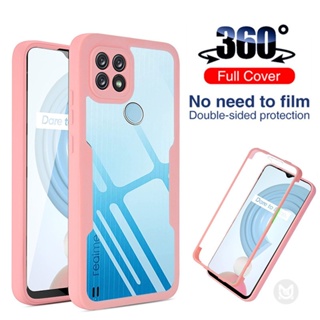 เคสโทรศัพท์มือถือ ซิลิโคนใส กันกระแทก 360 องศา พร้อมฟิล์มกันชนหน้า สําหรับ Realme C33 C30 C30S C21 C21Y C25Y C25 C25S 6 6Pro 9i